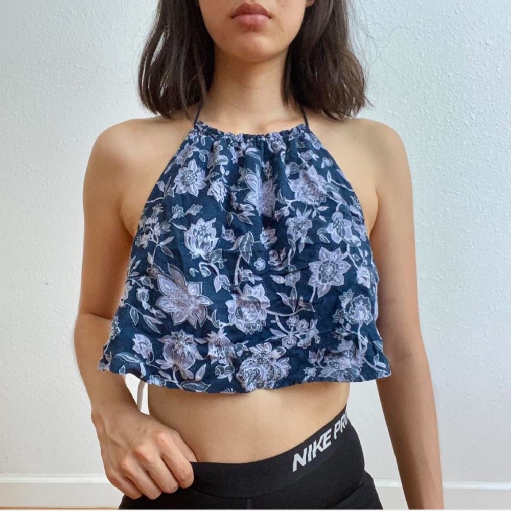 RARE Urban Outfitters Floral Cropped Halter